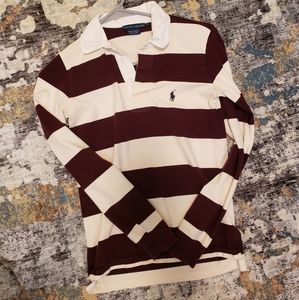 Preppy Rugby Stripe Ralph Lauren Long Sleeve Polo